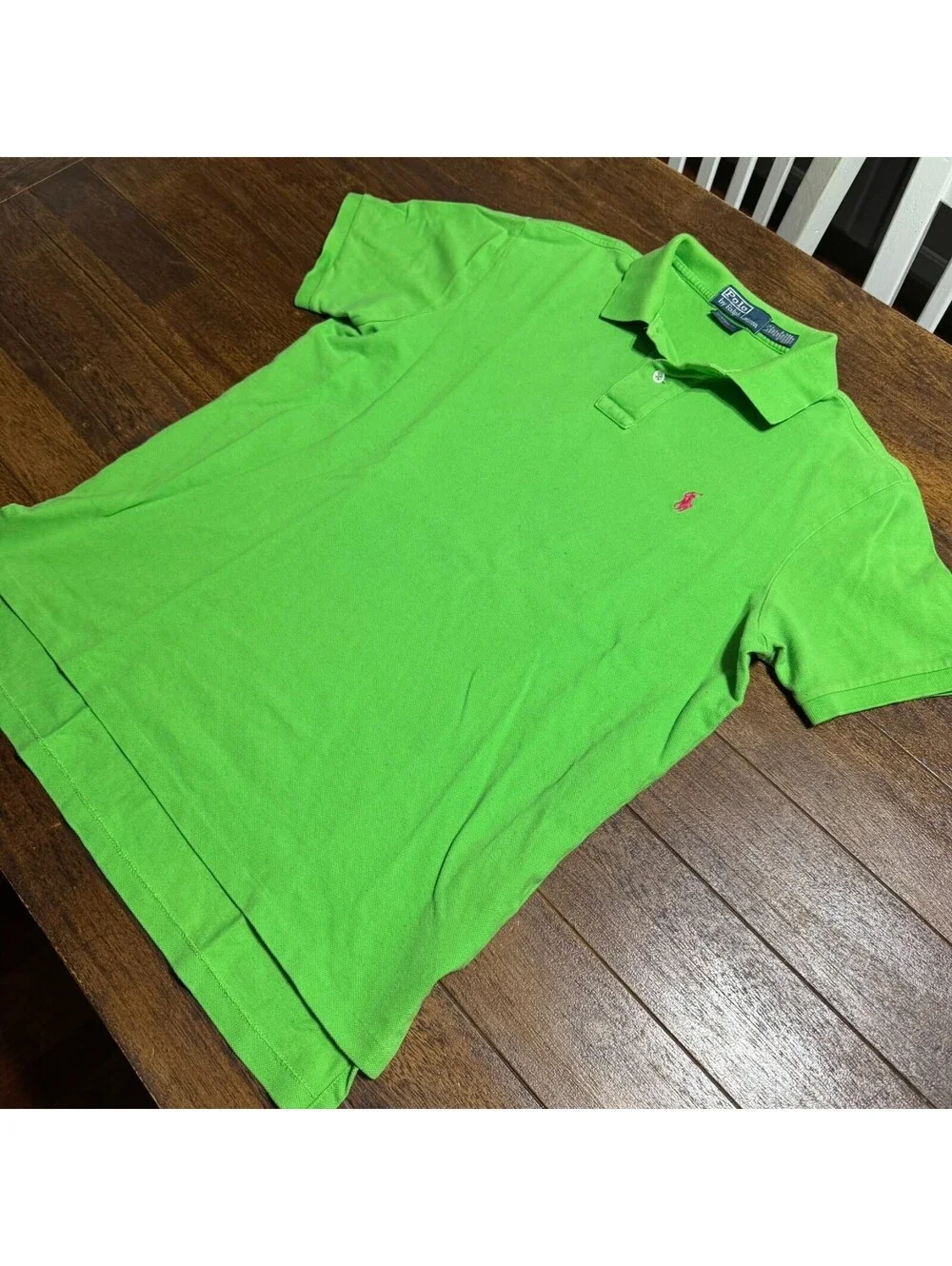 Ralph Lauren Custom Fit Polo shirt Green Pony Size M (L)  Cotton Preppy